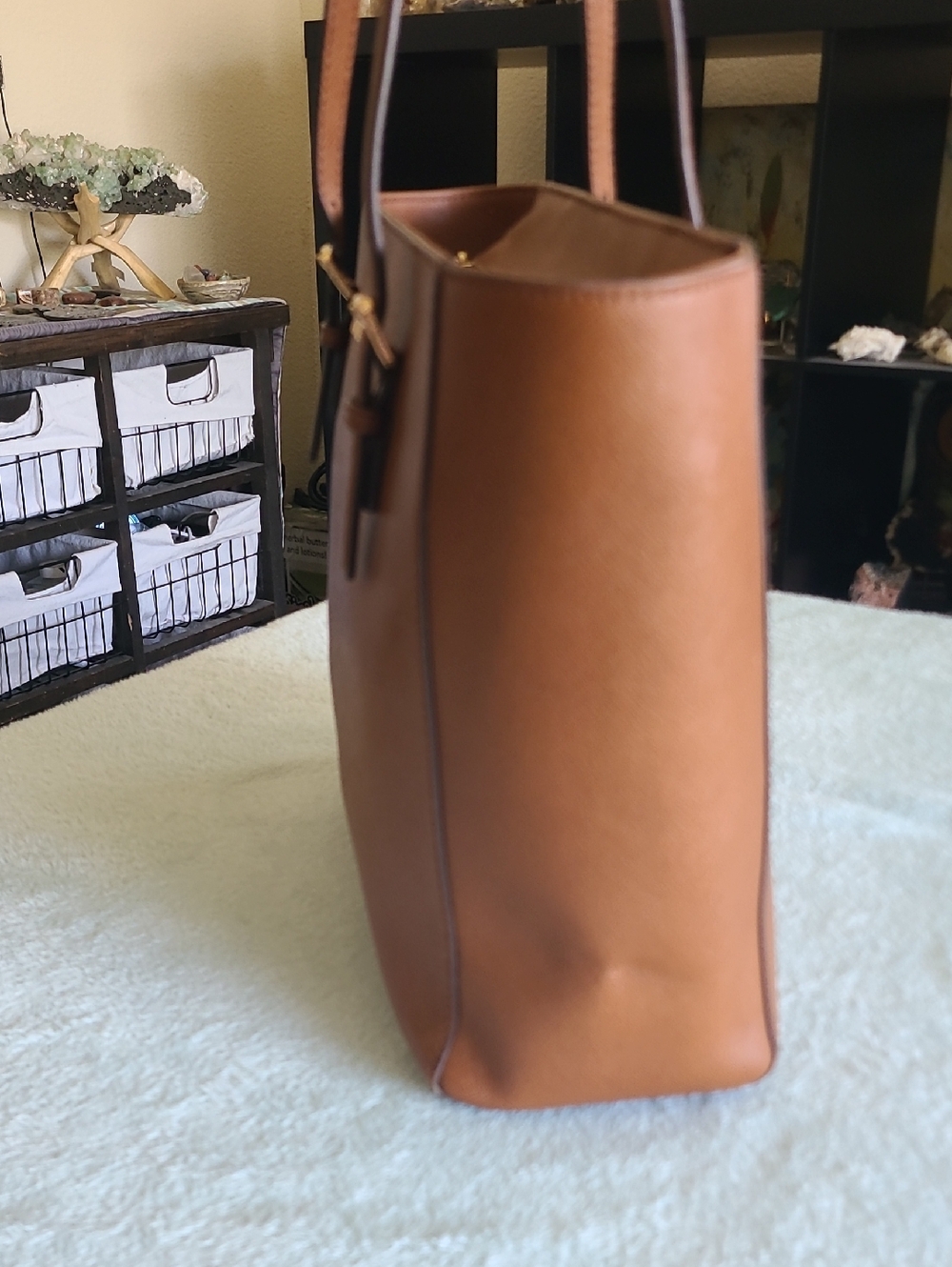 Michael Kors Brown Saffiano Leather Tote - Picture 4 of 15